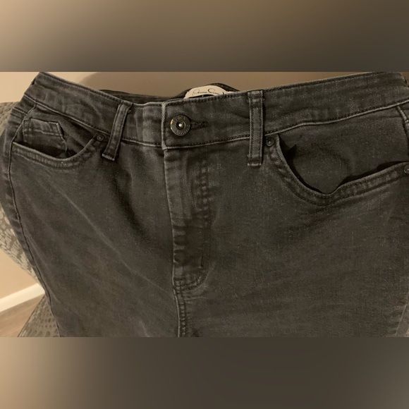 Jessica Simpson Adored H Rise Jeans, Good Condition, Faded Black,Cut Off Hems - Picture 3 of 10